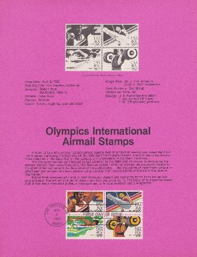 US SP622 Summer Olympics Souvenir Page #C108a