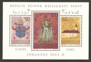 LIECHTENSTEIN Sc# 816 MNH FVF Souvenir Sheet Pope John Paul II