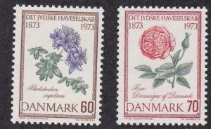 Denmark # 520-521, Flowers, NH, 1/2 Cat.