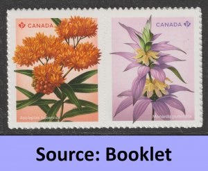 Canada 3416-3417 Wildflowers P horz pair A (from booklet) MNH 2024