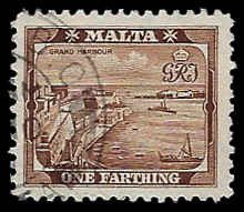 Malta #191 Used; 1f Valletta Harbor (1938) (1)