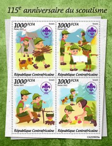 C A R - 2022 -  Scouting. 115th Anniv - Perf 4v Sheet - Mint Never Hinged