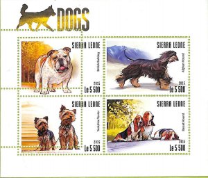 A8459 - SIERRA LEONE - ERROR MISPERF Stamp Sheet - 2015 ANIMALS DOGS