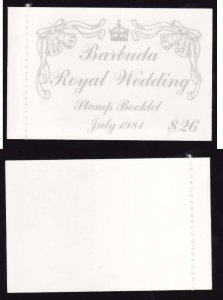 Barbuda-Sc#493-5- id12-unused NH Royal Wedding booklet-Diana-1981-