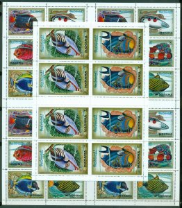 Manama 1971 Mi#777-784 Marine Life, Tropical Fish 2sheets MUH