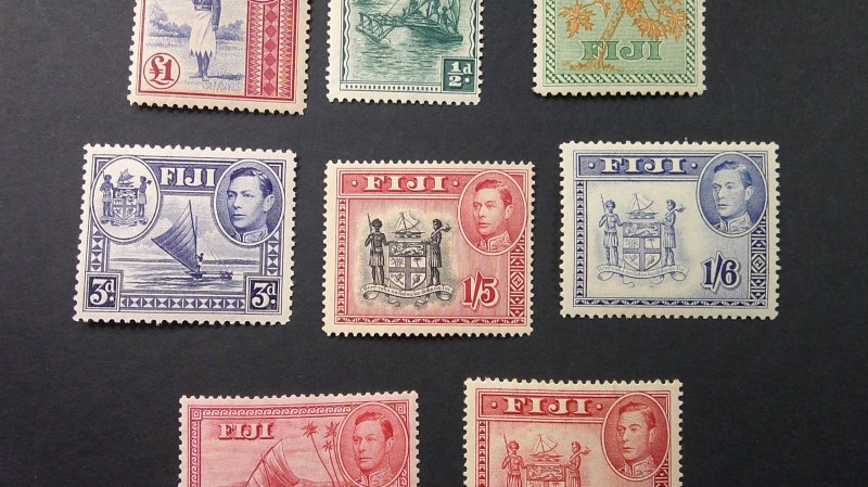 Fiji 1938-1955 Scott# 117//131B (See Photos) MNH VF-XF