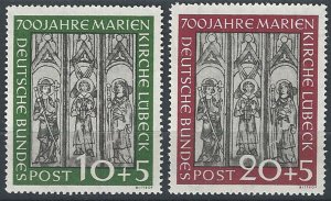 1951 Germania cattedrale di Lubecca 2v. MNH Unif. n. 25/26