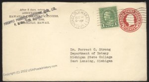 Hawaii USA 1935 Honolulu Territorial Pineapple Producers Cover 109195