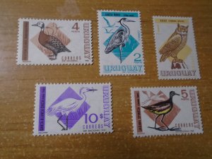 Uruguay  #  751-52 / 754-56  MNH  Birds