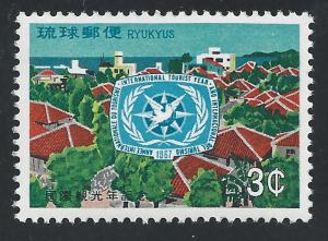 Ryukyu Islands #162 3c Red-Tiled Roofs & ITY Emblem - MNH