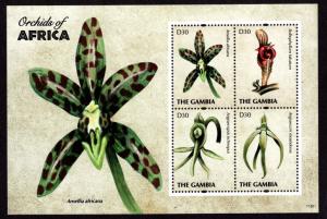 Gambia New Issue Mint NH Sheet Orchids 2012!