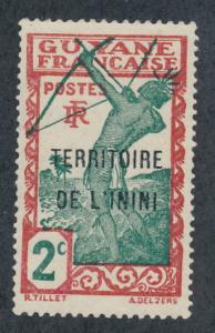  Inini 1932 Scott 2 MH - 2c Carib Archer, French Guiana Ovpt