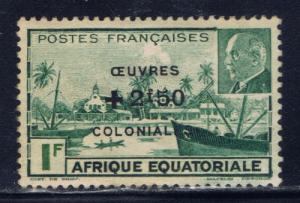 French Equatorial Africa B37 Hinged 1944 Overprint