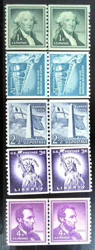 Scott #1054,1054A,1056,1057,1058,1059,1059A - LP Lot - MNH - 1954-65