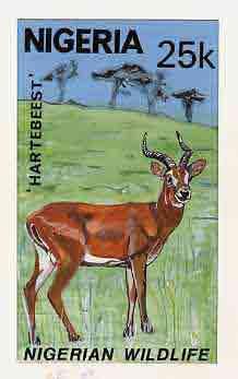 Nigeria 1984 Nigerian Wildlife - original hand-painted ar...