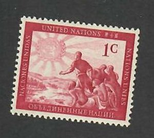 United Nations-New York;  Scott 1; 1951; Unused; NH