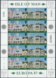 Isle of Man 331-34a sheets,MNH.Michel 335-338 klb.EUROPE CEPT-1987.Architecture.