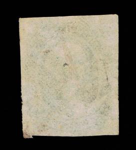 GENUINE CONFEDERATE CSA SCOTT #13 USED GREEN 20¢ ARCHER & DALY 1863 ENGRAVED