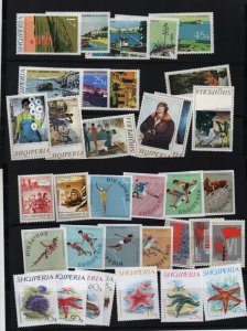 Albania 1966-75  six   complete sets all   MNH