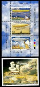 HERRICKSTAMP ALBANIA Sc.# 2634-35 Zeppelin S/S I & II NH