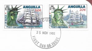 Statue of Liberty Anguilla #657-658. 1986  FDC with write up.