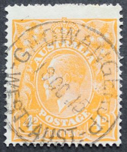 Australia 1915 GV Four Pence with a GNOWANGERUP postmark