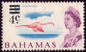 Bahamas 1966 4c on 3d Red, Light Blue and Purple SG 276 MNH