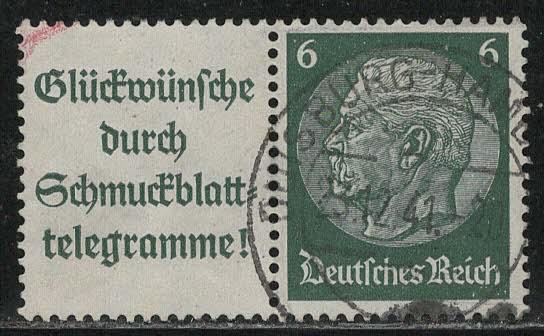 Germany Scott # 419, label A14.1, used, se-tenant, Mi# W81