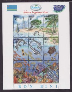 Aruba-Sc#150- id5-unused NH sheet-Marine Life-Turtles-Fish-1997-