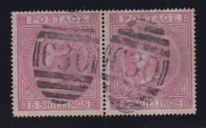 Great Britain used in VALPARAISO, Scott A93 (SG Z88), pair (sm flaws)