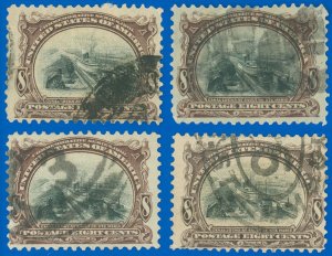 US SCOTT #298 (x4) Pan-American, Used-Fine, Faulty Stamps, SCV $200.00 (SK)