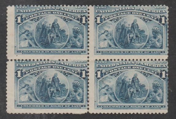 U.S. Scott #230 Columbian Stamp - Mint NH Block of 4