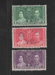 NEWFOUNDLAND #230-232 1937 CORONATION ISSUE F-VF USED b