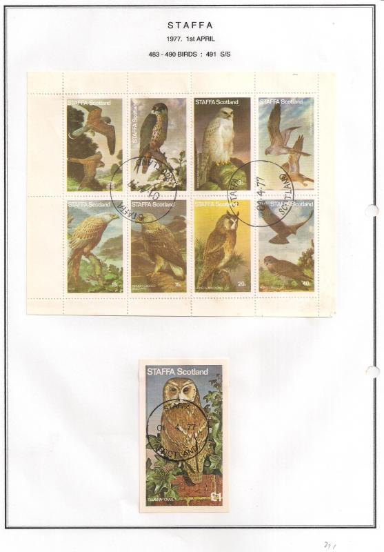 SCOTLAND - STAFFA - 1977 - Birds - Perf 8v, Souvenir Sheets - U L H