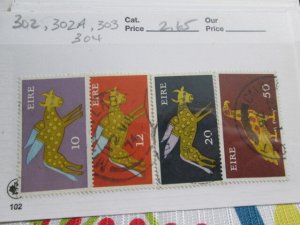 Ireland #302-304 & 302A used  2022 SCV = $2.65