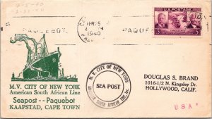 South Africa 1940 - MV City of New York - Cape Town Kaapstad - F51723