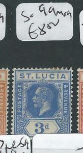 ST LUCIA (P0408B) KGV 3D  SG99    MOG