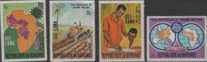 BURUNDI, 276-9, MNH, 5TH ANNIV. OF THE YAOUNDA AGREEMENT