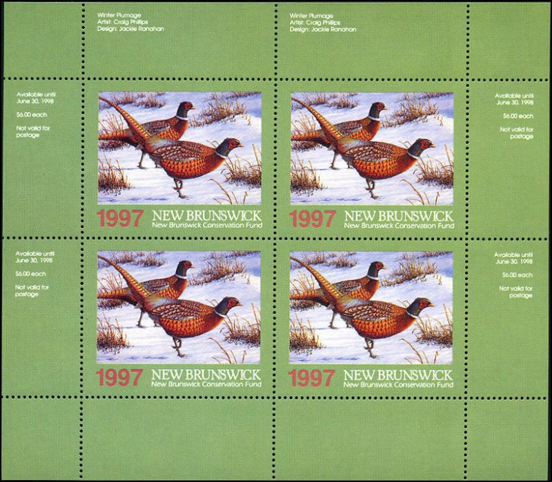 1997 New Brunswick Pheasant Wildlife by Craig Phillips