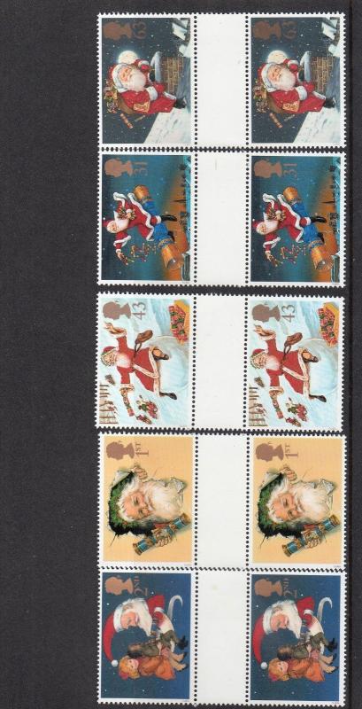 1997 CHRISTMAS GUTTER PAIRS UMM/MNH SG2006-SG2010