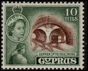 Cyprus 171 - Mint-H - 10m Copper Pyrites Mine (1955) (cv $1.25)