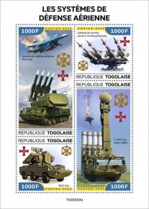 TOGO - 2022 - Ukrainian Air Defence Systems - Perf 4v Sheet  - Mint Never Hinged