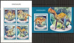 Sierra Leone 2018 Dinosaurs III sheet + S/S MNH