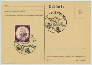 Luxembourg 1942 Stamp Day RDP Reich Philatelist Union Special Postmark Card WWII