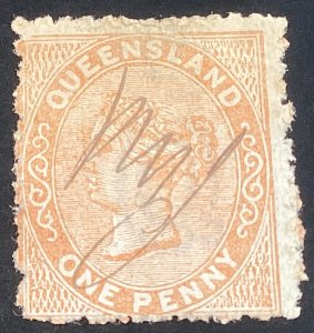 Queensland #57a used 1879 1p red orange Victoria