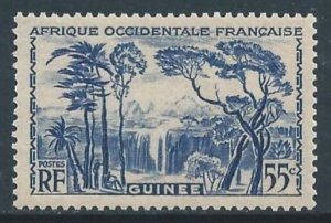 French Guinea #141 NH 55c Forest Waterfall