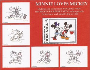 Dominica - 1997 Disney 1939 Film Surprise Party Sketches - Souvenir Sheet #1936