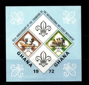 Ghana 1973 - Boy Scouts OVPT - Souvenir Sheet of 2 Scott #489 - MNH