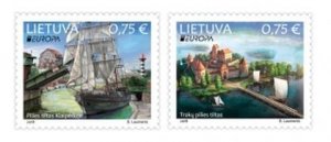 Lithuania 2018 Europa CEPT Bridges ships lighthouse castle set of 2 stamps MNH