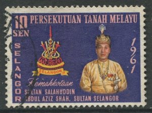 STAMP STATION PERTH Selangor #113 Sultan Salahuddin Abdul Aziz Shah Used 1961